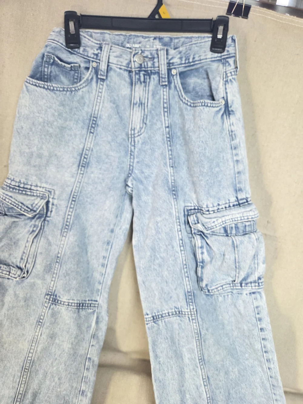 Light Blue Kids' Denim Cargo Jeans